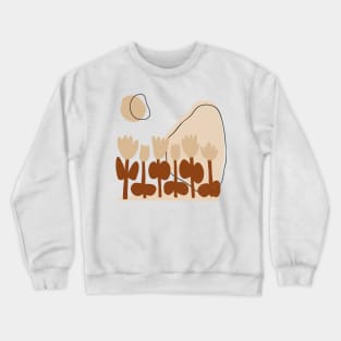 Minimal Modern  Abstract Shapes  Warm Flowers Tones  Design Crewneck Sweatshirt